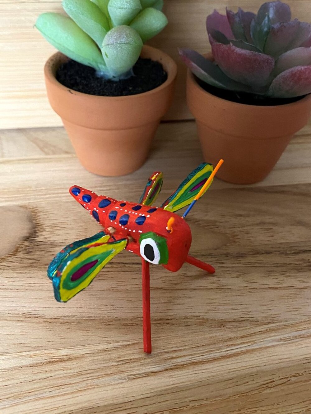 Small Hand-Made Libelula "Dragon Fly" Authentic Mexican Alebrije Figurine